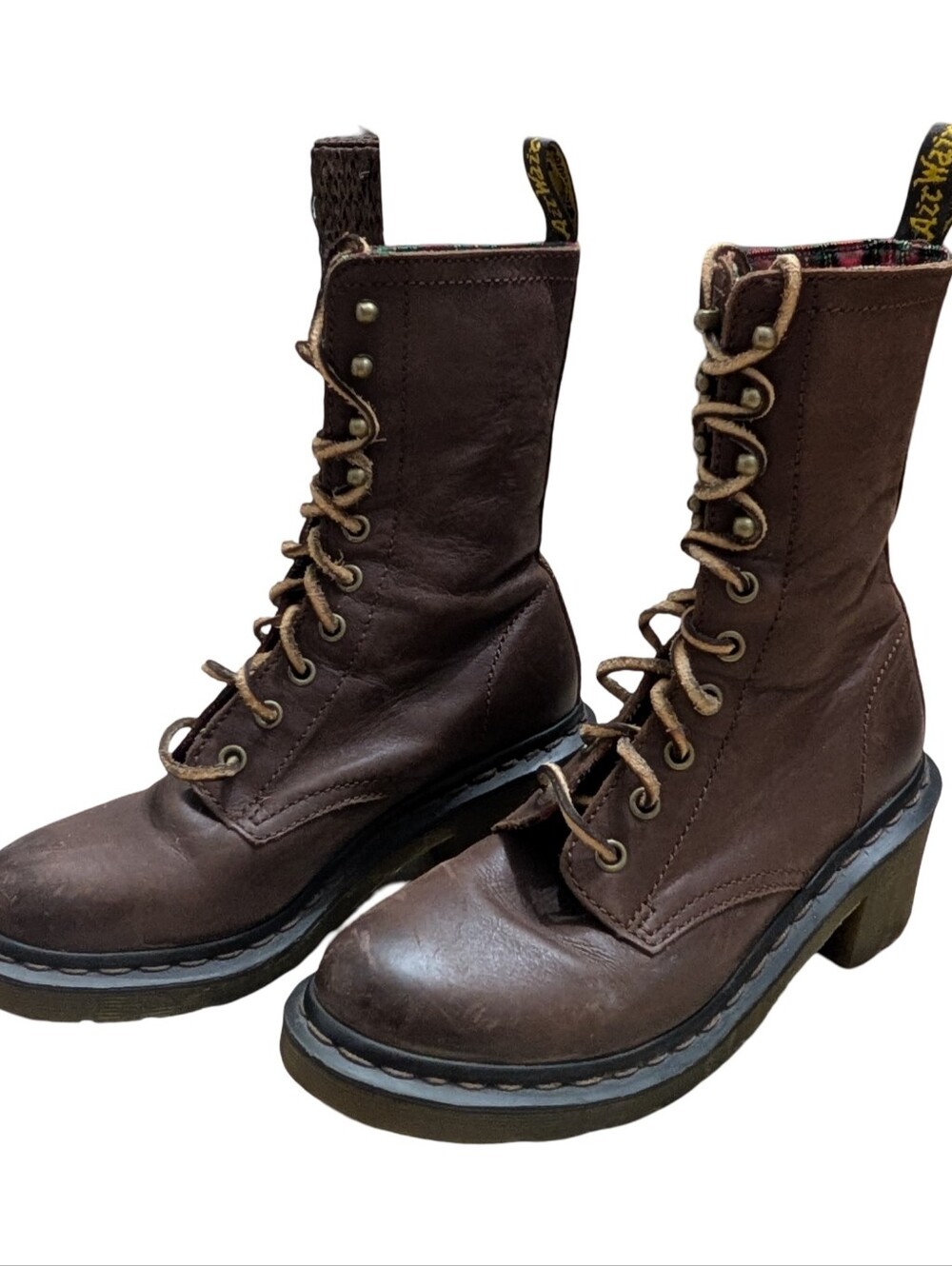 Vintage Dr. Martens Casey lace-up heeled boots in brown leather EU 37 - Picture 2 of 12